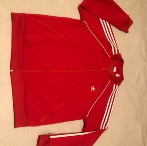 Red Adidas lightweight, zip-up jacket. Boys/Jr. XL